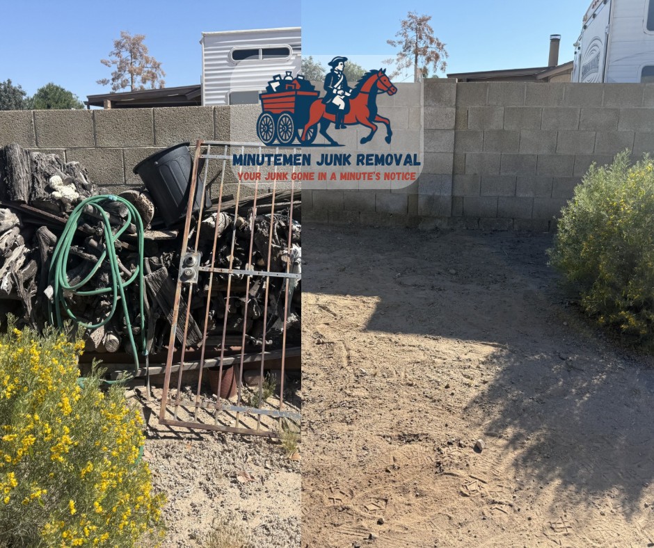 Backyard removal before and after
